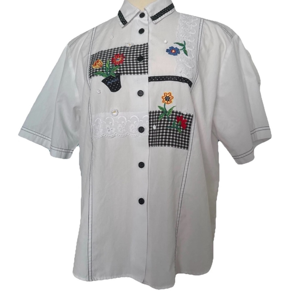 Koret Black and White Casual Button Down Shirt